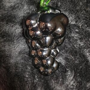 Vintage Purple Glass Grapes Bunch Murano Style Glass Fruit